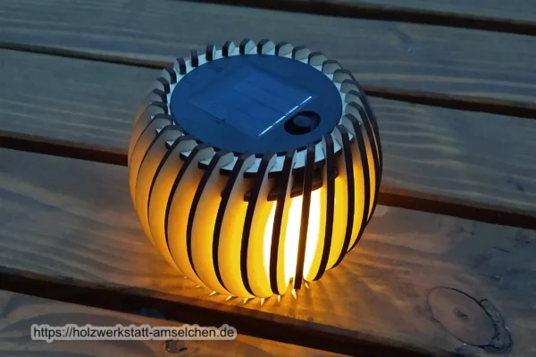 Runde Solarleuchte mit individueller Wunschgravur