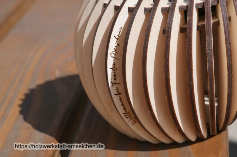 Runde Solarleuchte mit individueller Wunschgravur